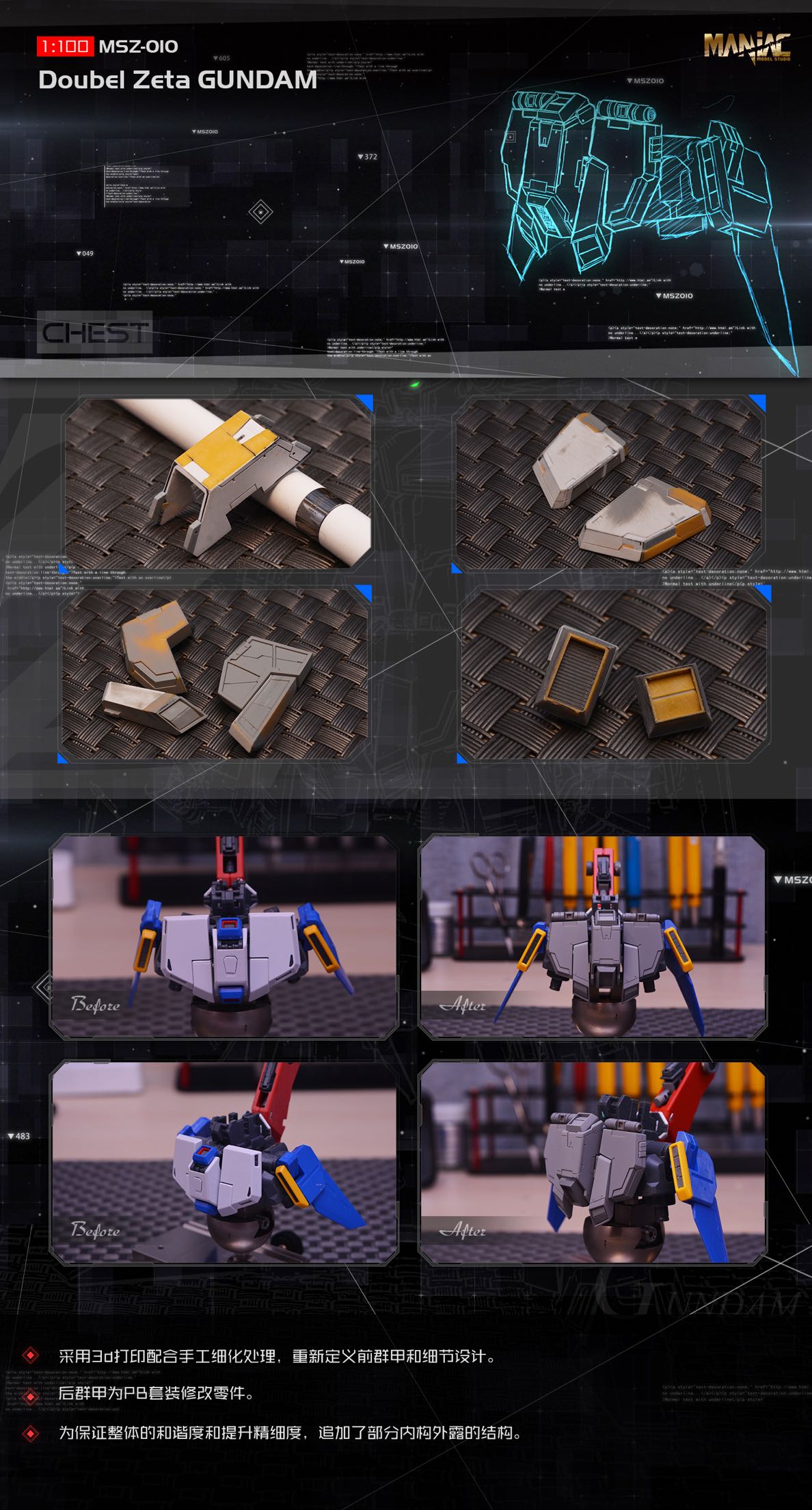 Maniac Studio 1:100 Double Zeta Gundam Conversion Kit