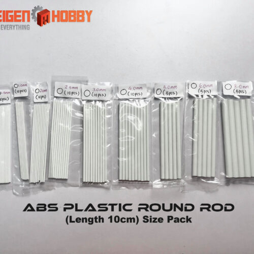 ABS Plastic Round Rod (Length 10cm) Size Pack