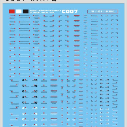 DL Model Water-Sliced Decals C007 Warning Series (Black/Red/White)