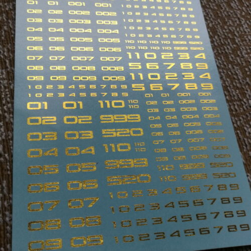 DL Model Water-Sliced Decals C012 Numbers (Stamping Gold)