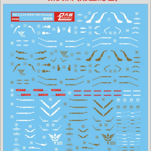 DL Model Water-Sliced Decals RG08 RG Sinanju
