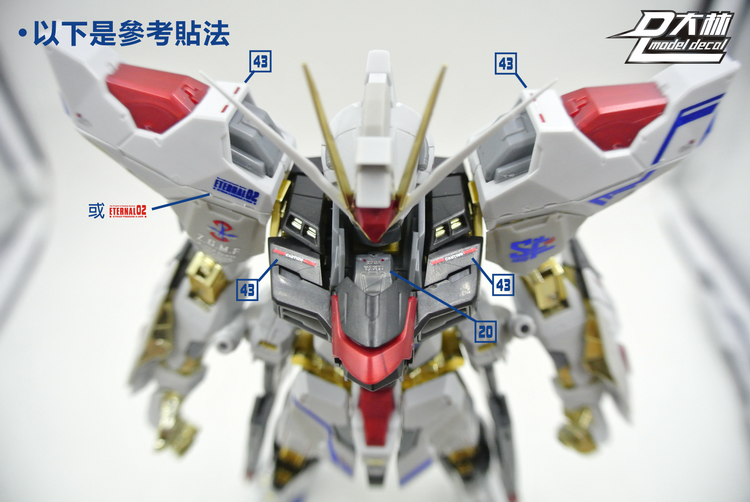 DL Model Water-Sliced Decals S11 MB Strike Freedom Gundam (Stamping Multicolor)