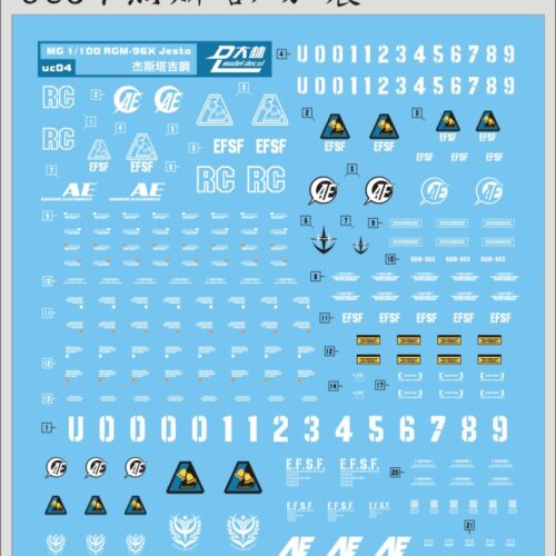 DL Model Water-Sliced Decals UC04 MG RGM-96X Jesta