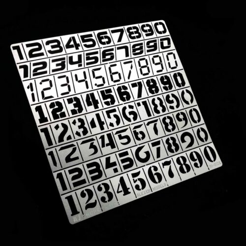 Alexen Model AJ0025 Military & Gundam Number Airbrush Template 1