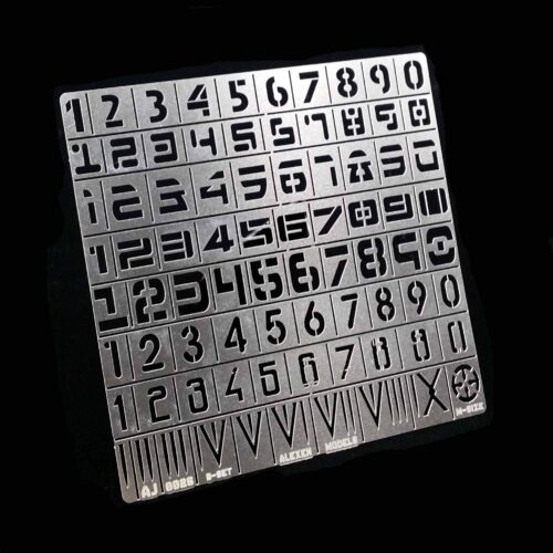 Alexen Model AJ0026 Military & Gundam Number Airbrush Template 2