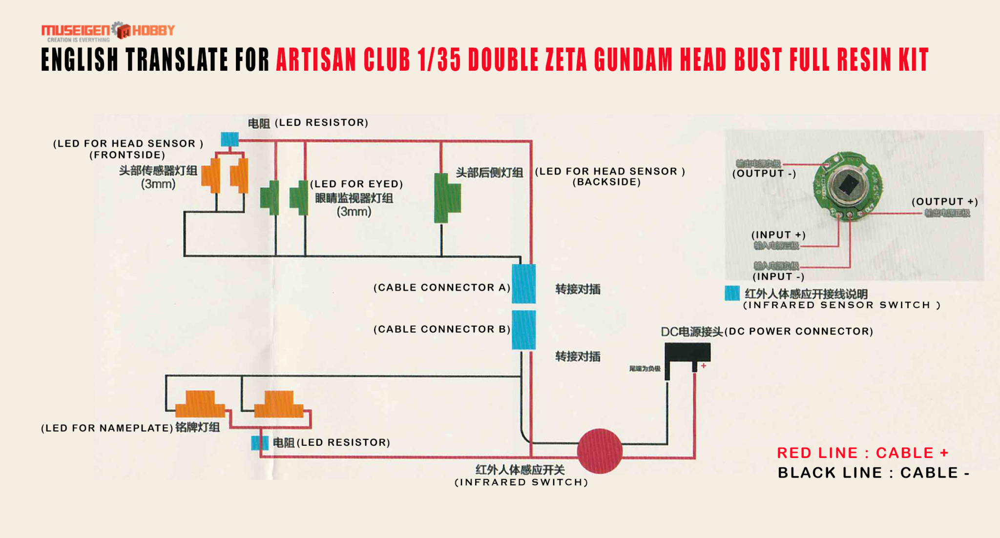 Artisan Club ZZ Gundam HeadBust LED Guide