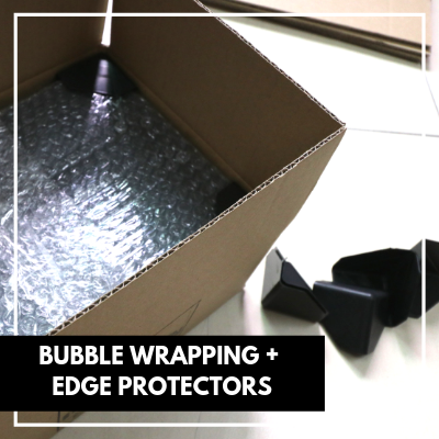 Bubble Wrapping with Edge Protectors