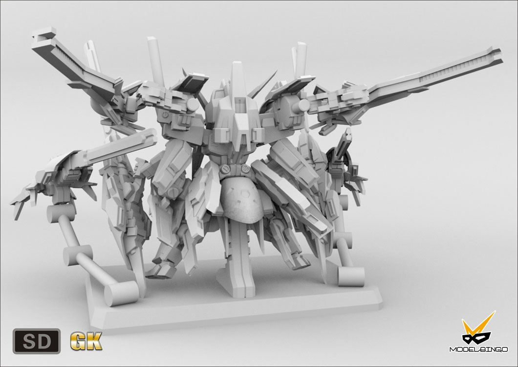 Model Bingo SD RX-124 Gundam TR-6 Hyzenthlay II Rah Full Resin Kit