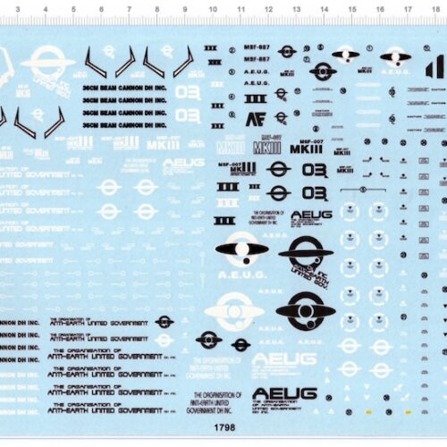 Easy Decals 1:100 Gundam Mk-III Water-Sliced Decals (Type A)