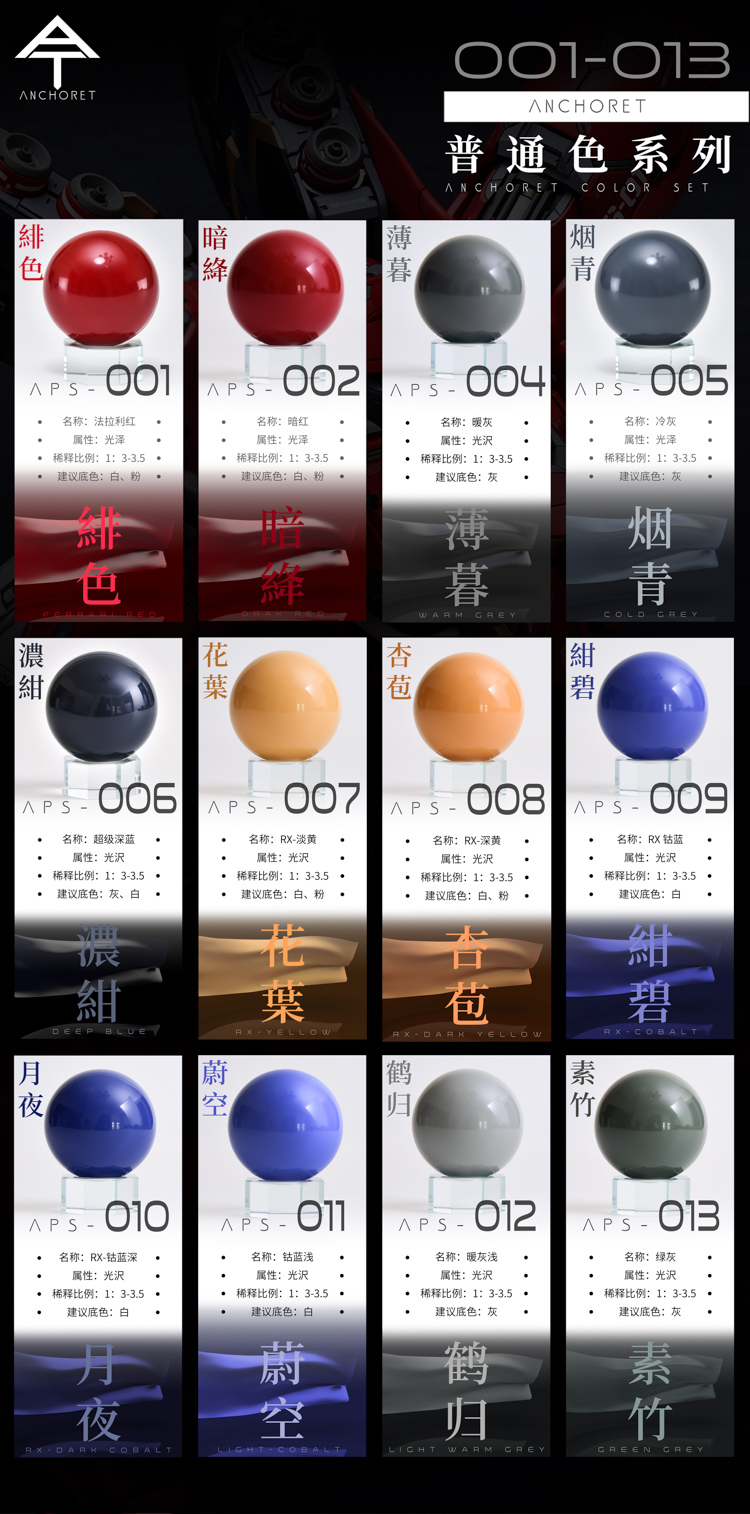 AnchoreT Basic Color Series 001-013
