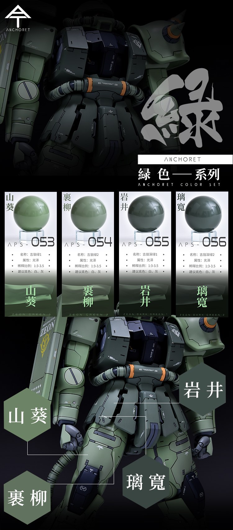 AnchoreT Zeon Green Color Set