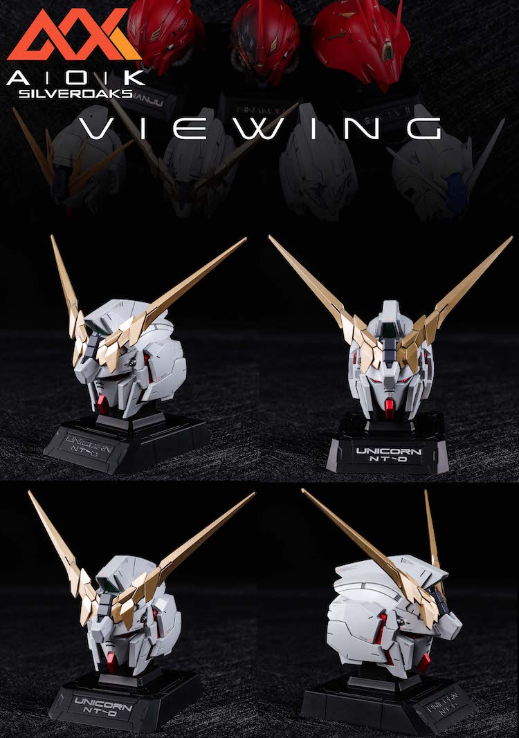 Silveroaks 1:35 Unicorn Gundam RX-0 Head Bust Display Full Resin Toys (Deluxe Edition)