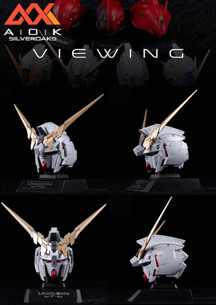 Silveroaks 1:35 Unicorn Gundam RX-0 Head Bust Display Full Resin Toys (Deluxe Edition)