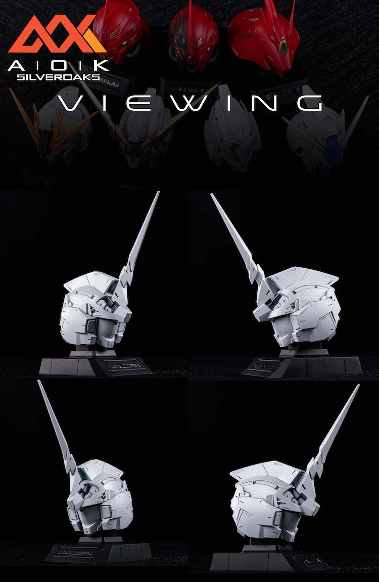 Silveroaks 1:35 Unicorn Gundam RX-0 Head Bust Display Full Resin Toys (Deluxe Edition)