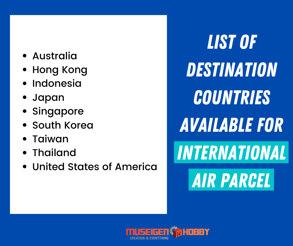 List Of Destination Countries Available for International Air Parcel