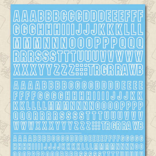 Steel Spirit AW-062 Outline Alphabet Letter Water Sliced Decal (White)