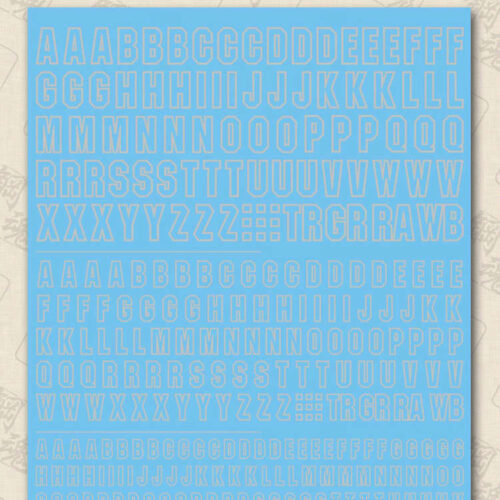 Steel Spirit AW-063 Outline Alphabet Letter Water Sliced Decal (Light Gray)