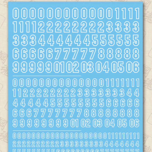 Steel Spirit AW-067 Outline Number Water Sliced Decal (White)