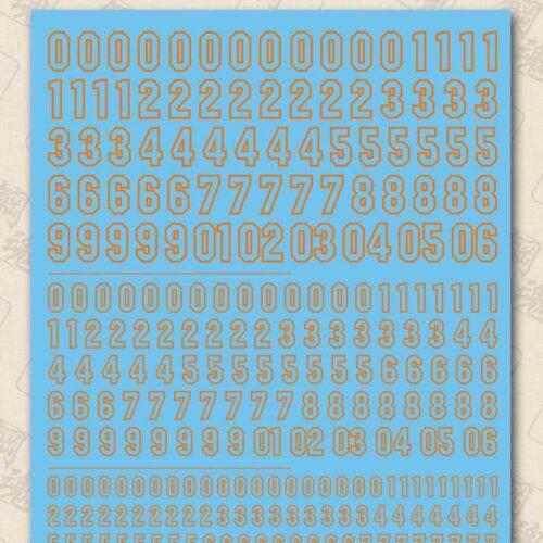 Steel Spirit AW-069 Outline Number Water Sliced Decal (Orange)