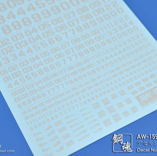 Steel Spirit AW-159 Number Water Sliced Decal (White)