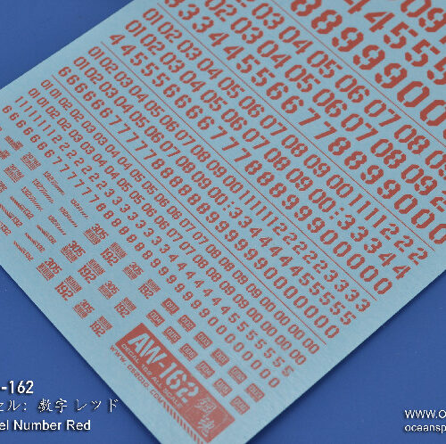 Steel Spirit AW-162 Number Water Sliced Decal Red)