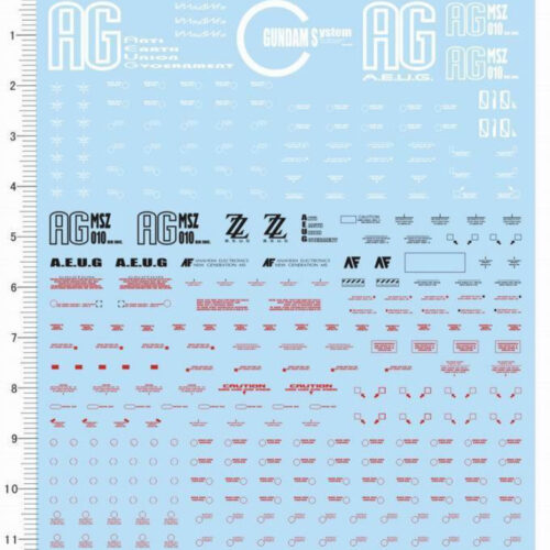 Easy Decals MG ZZ Gundam Water-Sliced Decals