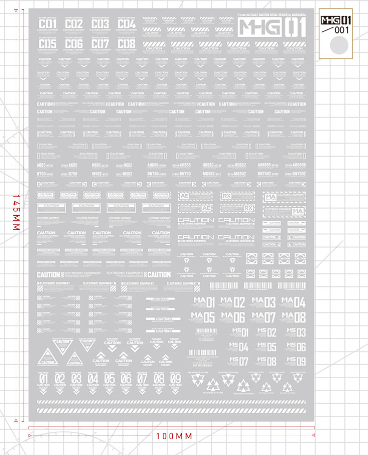 HobbyMio High Quality Model Water-Sliced Decal MHG01