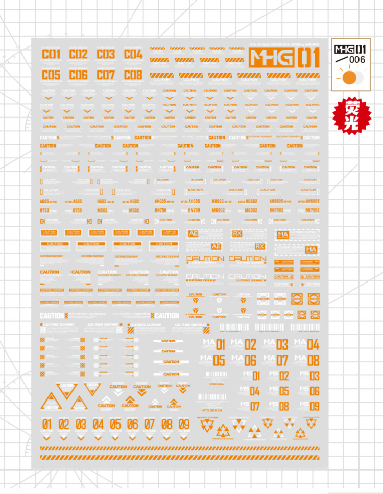 HobbyMio High Quality Model Water-Sliced Decal MHG01