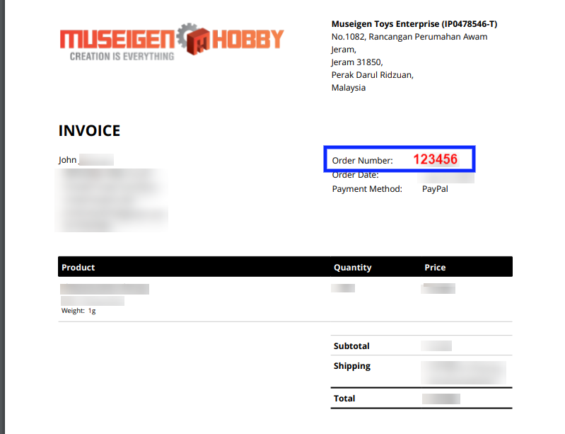 Proof Of Purchase