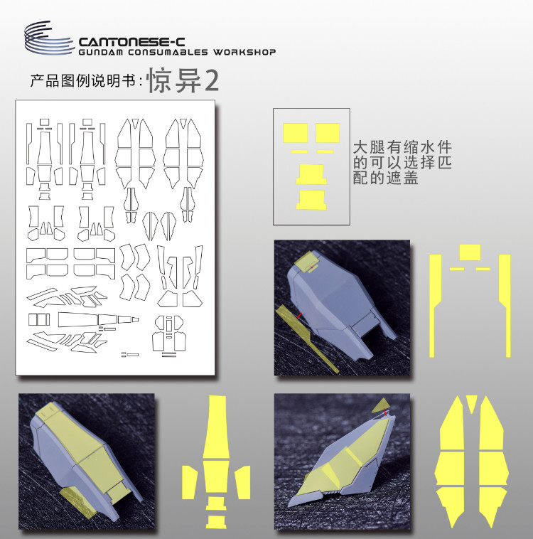 Cantonese.C Studio Precut Masking Tape For YJL Amazing Exia Gundam Set