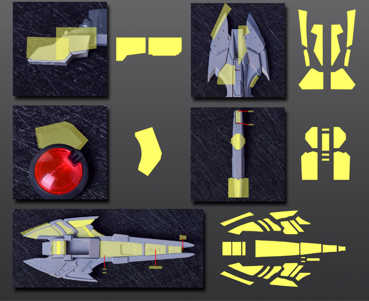 Cantonese.C Studio Precut Masking Tape For YJL Amazing Exia Gundam Set