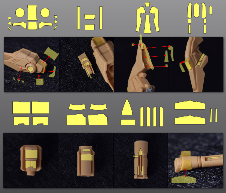 Cantonese.C Studio Precut Masking Tape For YJL Hi-Nu Gundam Main Body Set