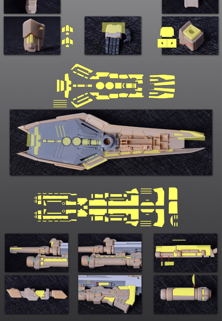 Cantonese.C Studio Precut Masking Tape For YJL RX93 Nu Gundam Main Body Set
