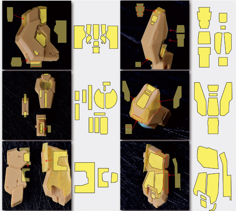 Cantonese.C Studio Precut Masking Tape For Fortune Meow's Dynames Gundam Set