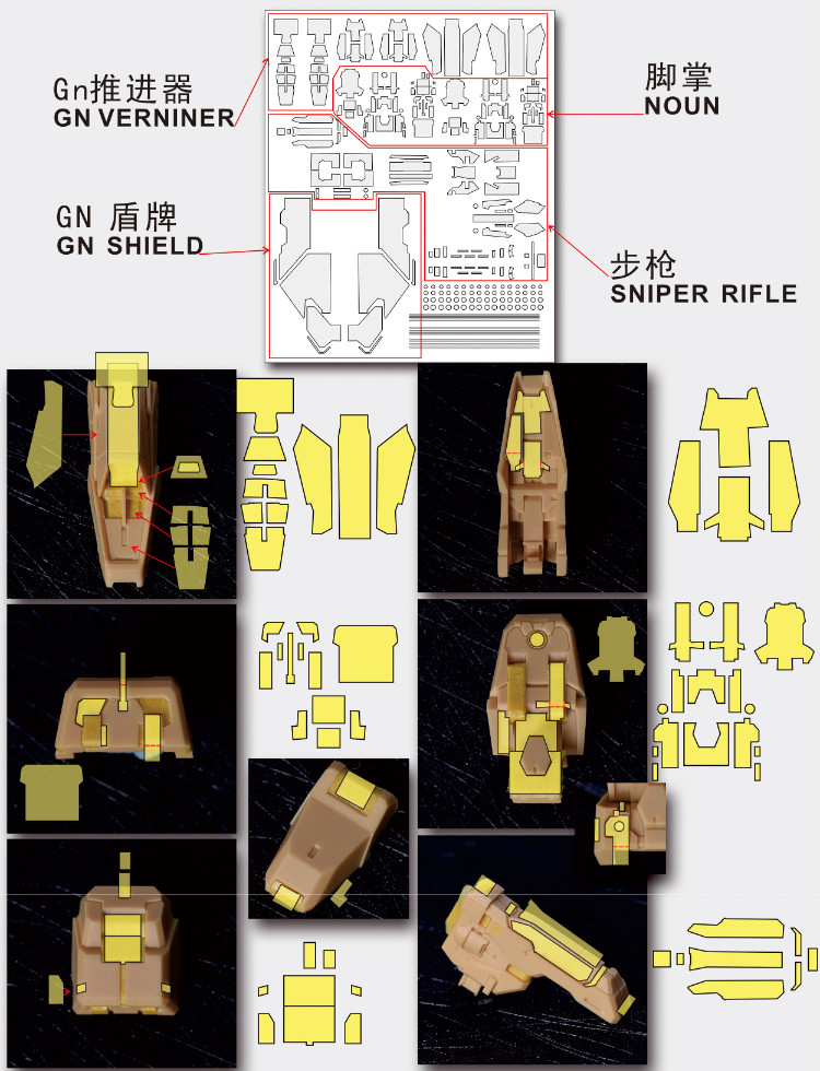 Cantonese.C Studio Precut Masking Tape For Fortune Meow's Dynames Gundam Set