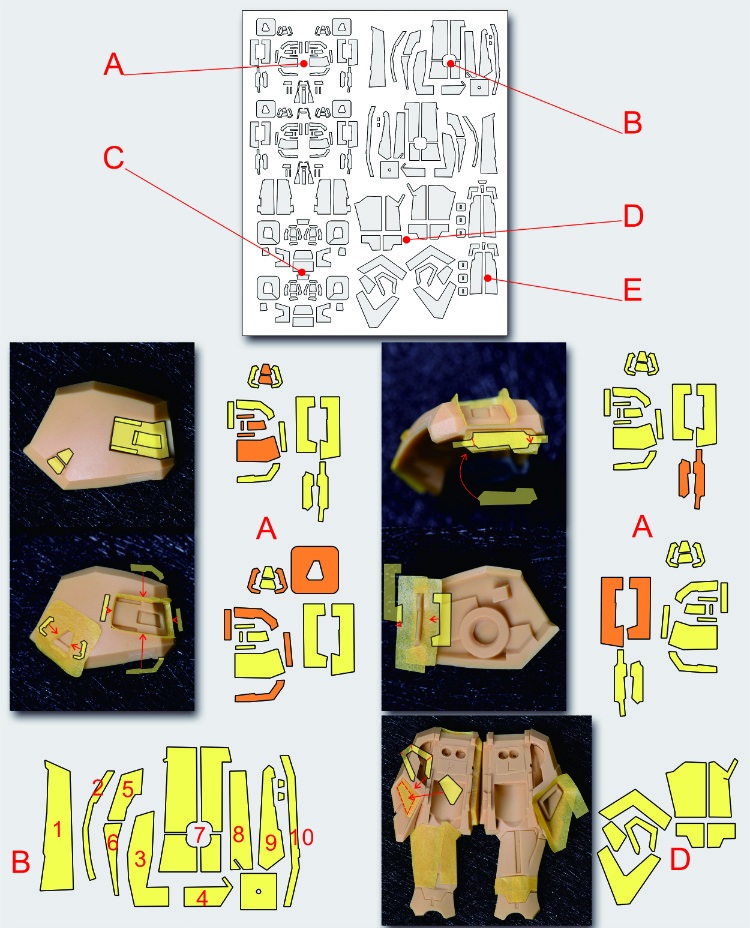 Cantonese.C Studio Precut Masking Tape For Fortune Meow's Kyrios Gundam Main Body Set