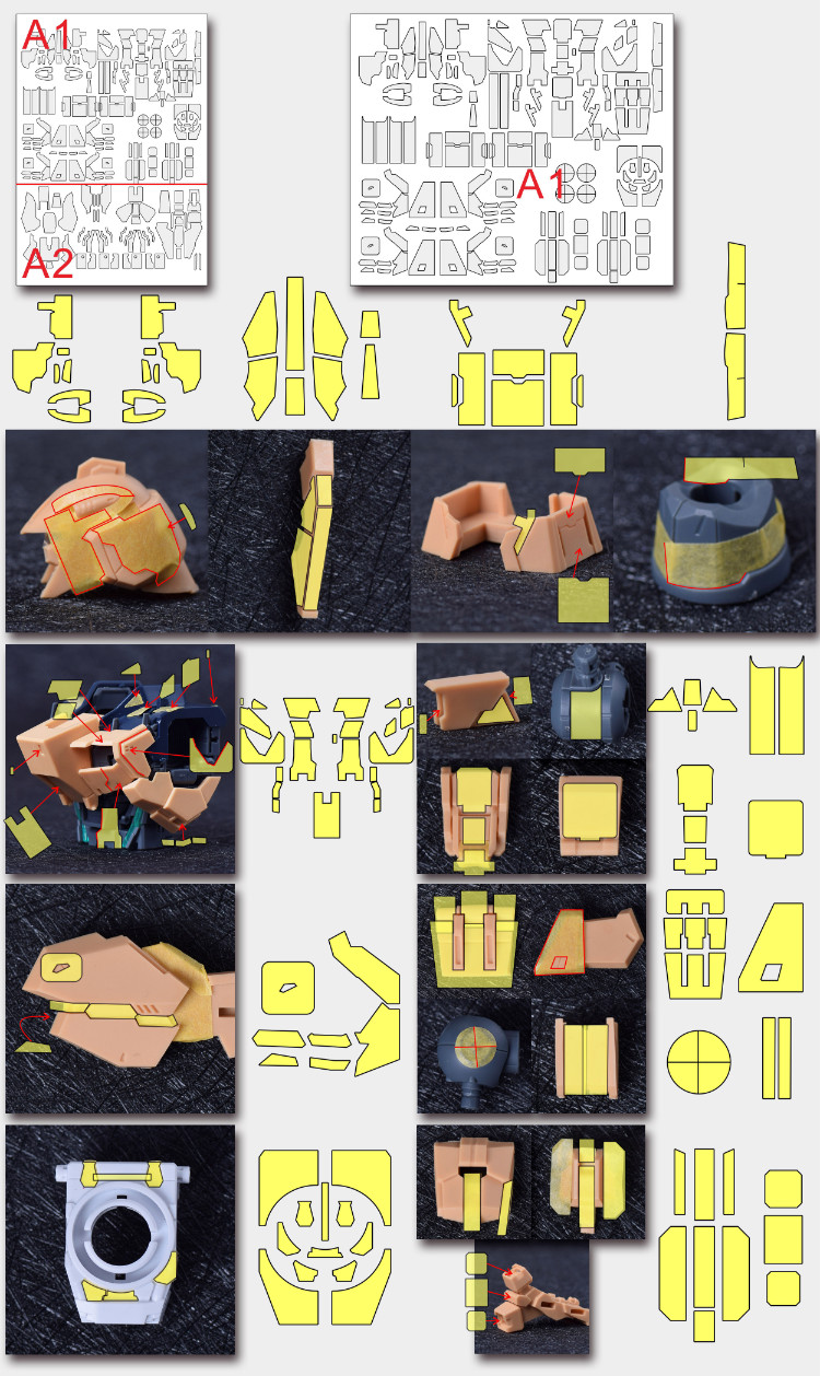 Cantonese.C Studio Precut Masking Tape For Silveroaks Hi-Nu Gundam ver.KA Set