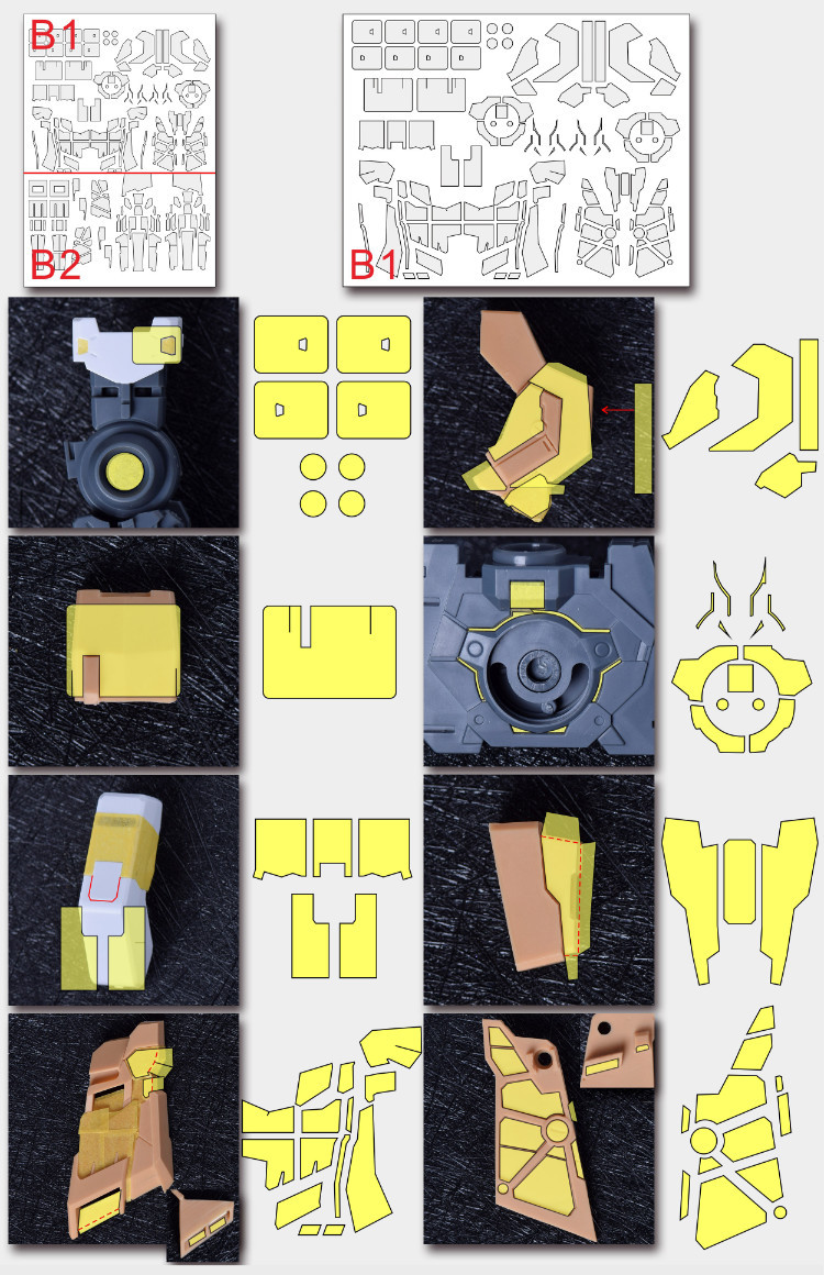 Cantonese.C Studio Precut Masking Tape For Silveroaks Hi-Nu Gundam Set