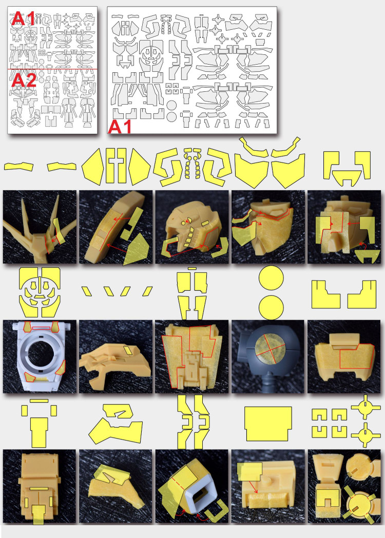 Cantonese.C Studio Precut Masking Tape For The51 RX93 Nu Gundam Set