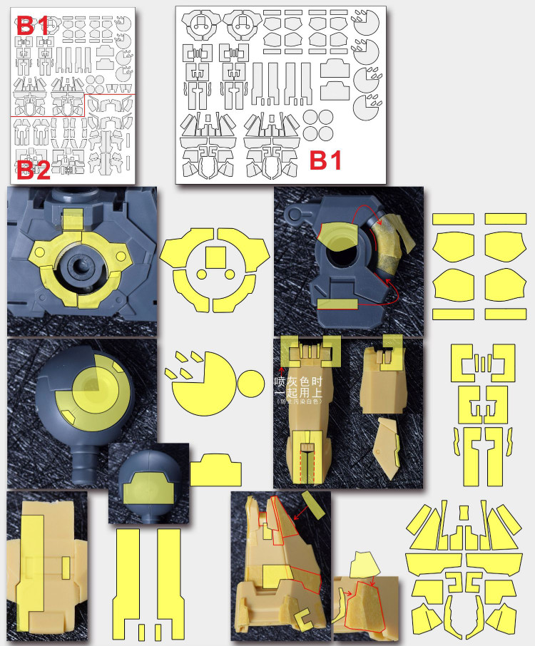 Cantonese.C Studio Precut Masking Tape For The51 RX93 Nu Gundam Set