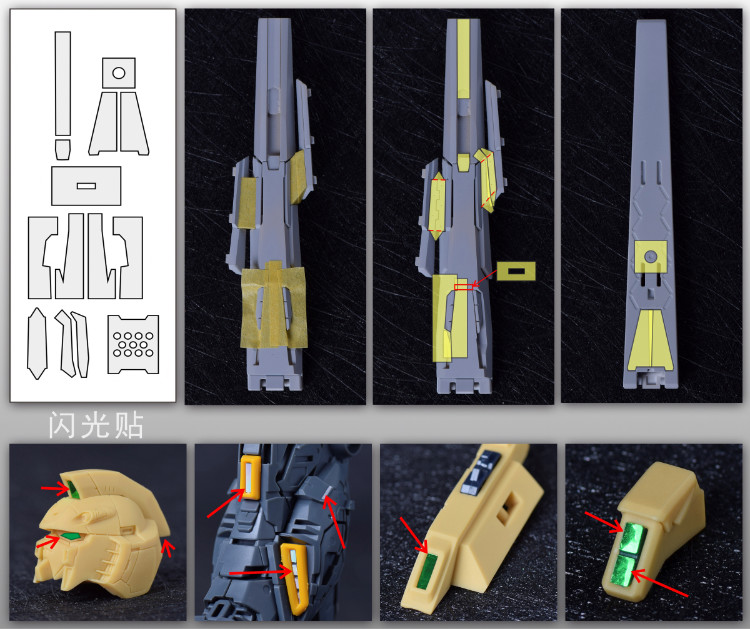 Cantonese.C Studio Precut Masking Tape For The51 RX93 Nu Gundam Set