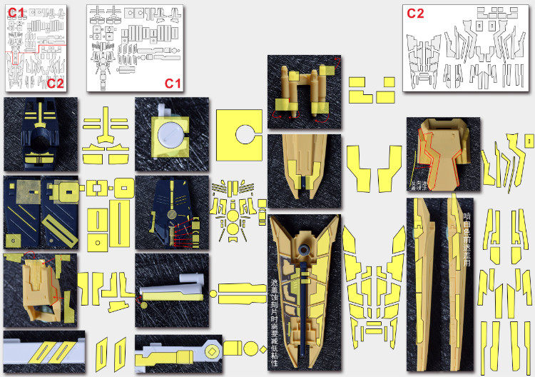 Cantonese.C Studio Precut Masking Tape For The51 RX93 Nu Gundam Set
