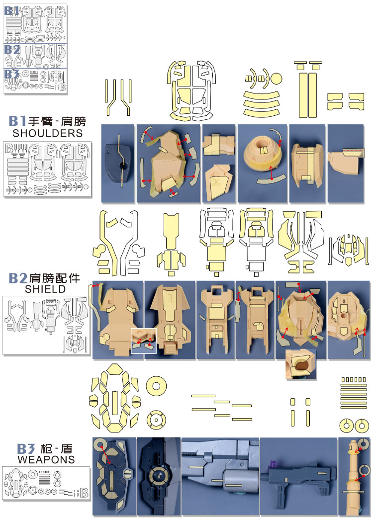 Cantonese.C Studio Precut Masking Tape For YJL Striker GNX & Trident Weapon Set