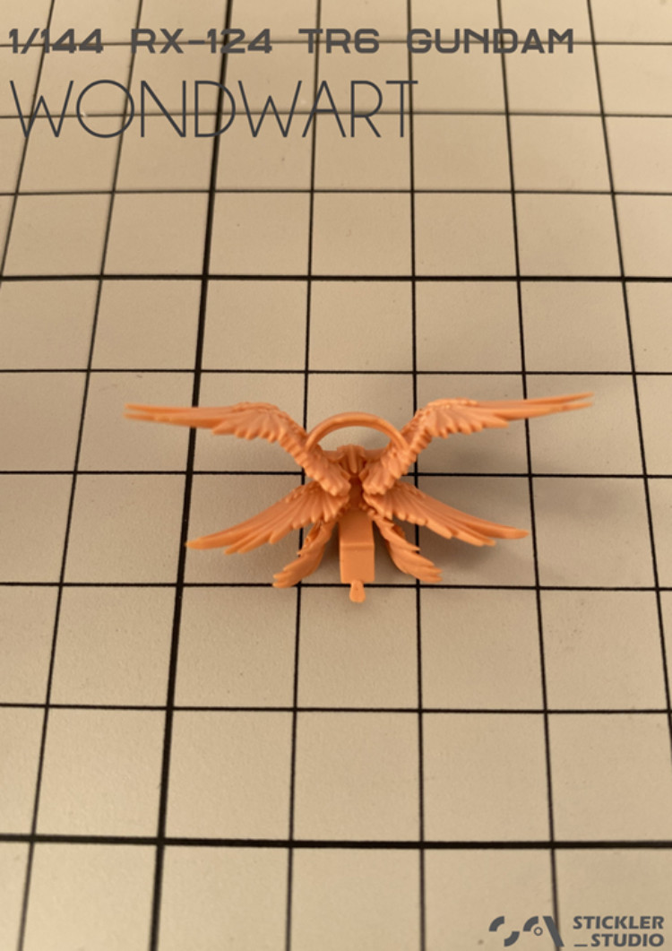 Stickler Studio 1-144 RX-124 Gundam TR-6 Woundwort V-Fin 6 Winged Angel Type 3D Printing Kit